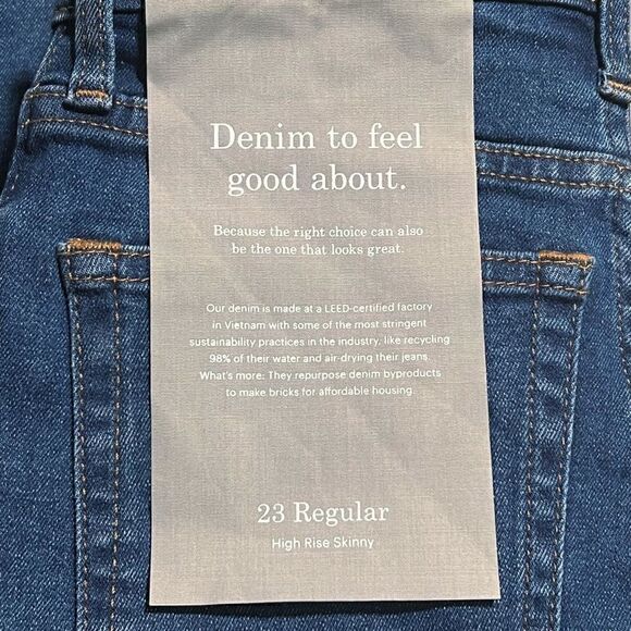 Everlane The Authentic Stretch High-Rise Skinny Jeans Mid Blue Wash Size 23 NWT - Picture 6 of 11